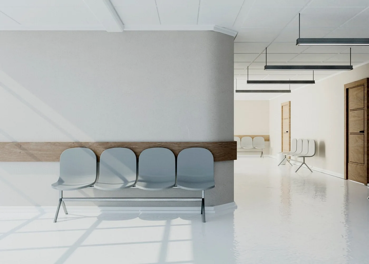 La sala d’attesa della clinica